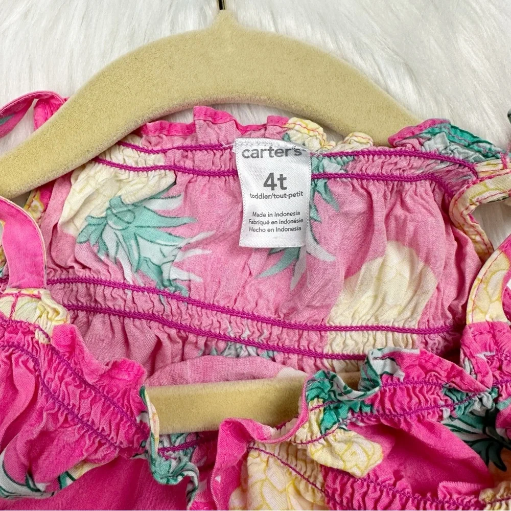 Carter's Girls Toddler Pineapple Sleeveless Top Pink